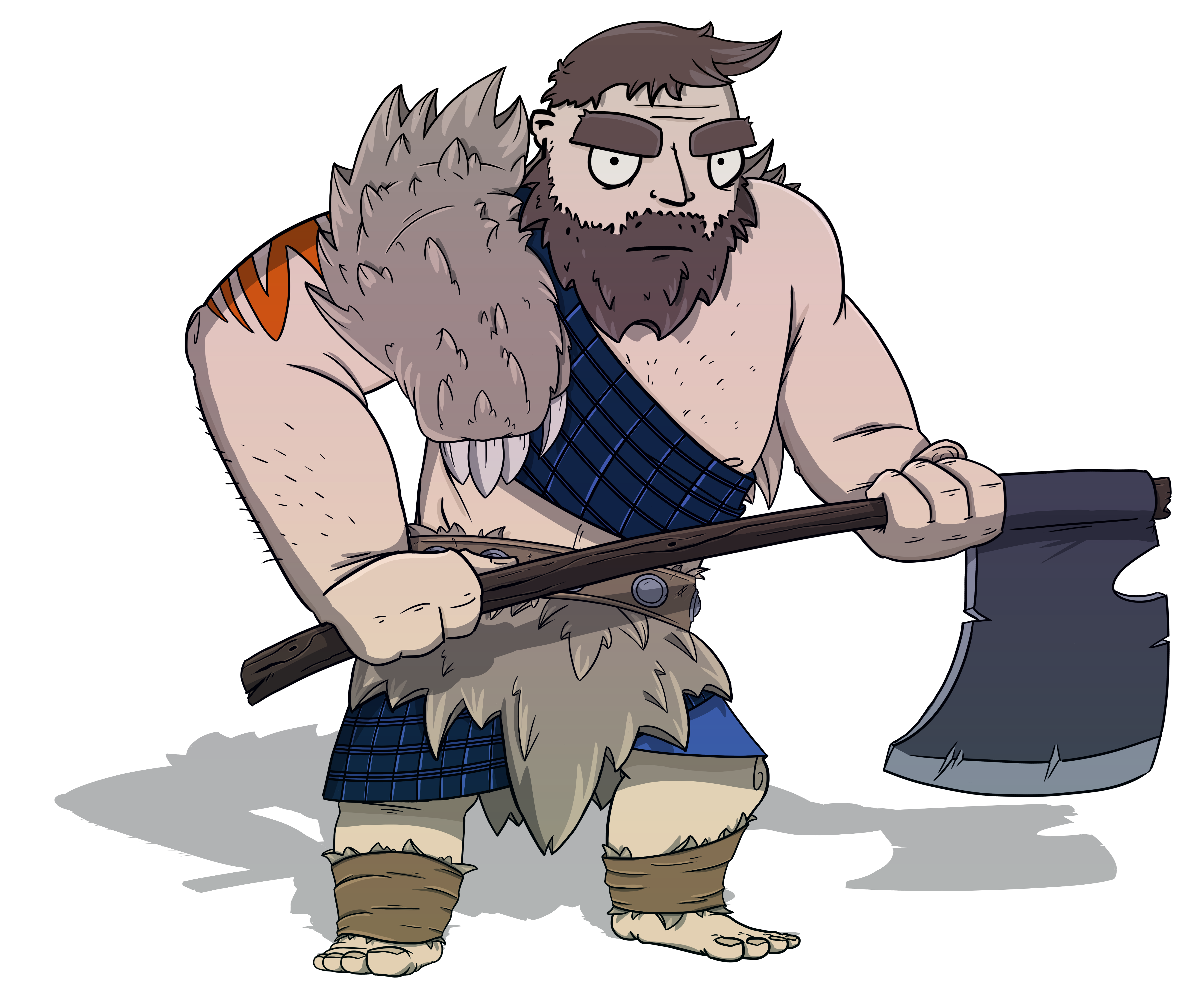 a Cartoon drawing of Simon van Strijp as a viking